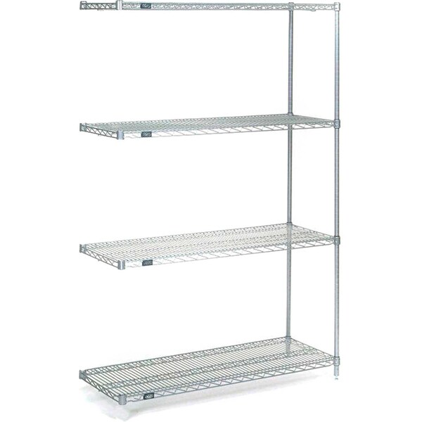 Nexel Stainless Steel, 5 Tier, Wire Shelving Add-On Unit, 30W x 18D x 63H A18306S5 - main